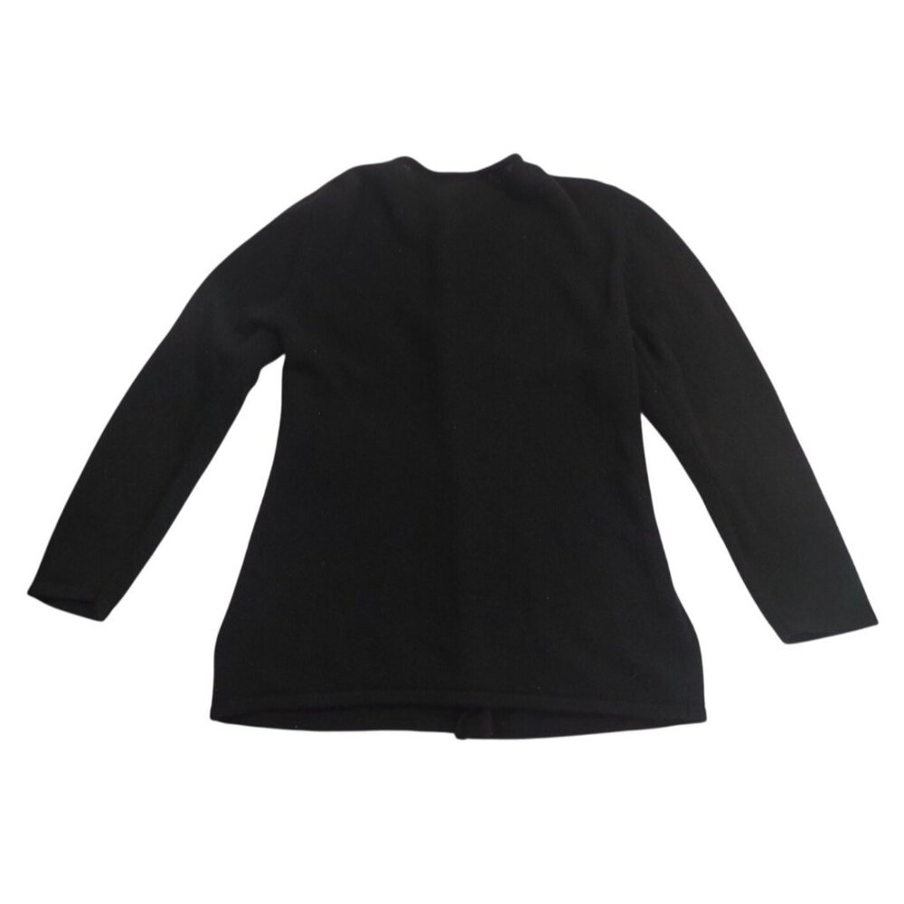 VTG Germaine Women's Beaded Embellished Black Cardigan Jacket Lambswool Angora L - Picture 3 of 5